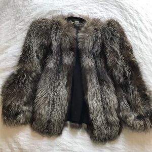 GENUINE SILVER FOX FUR COAT